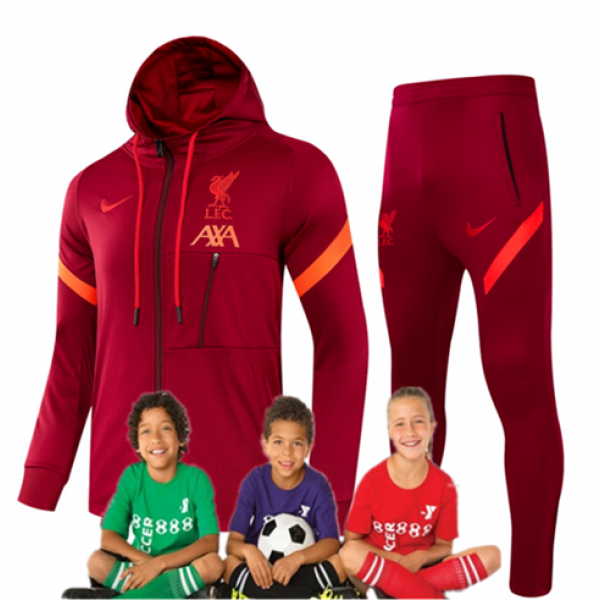 kid's 21/22 Liverpool Training Suits With Hat